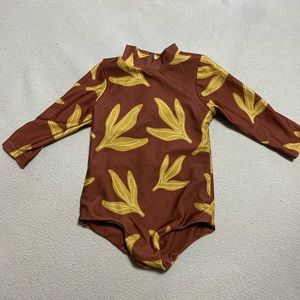 🌺 Brown Floral Baby Girl Swimsuit